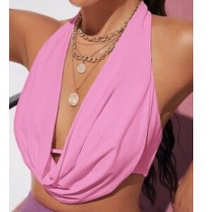 Pink Going Out Halter Crop